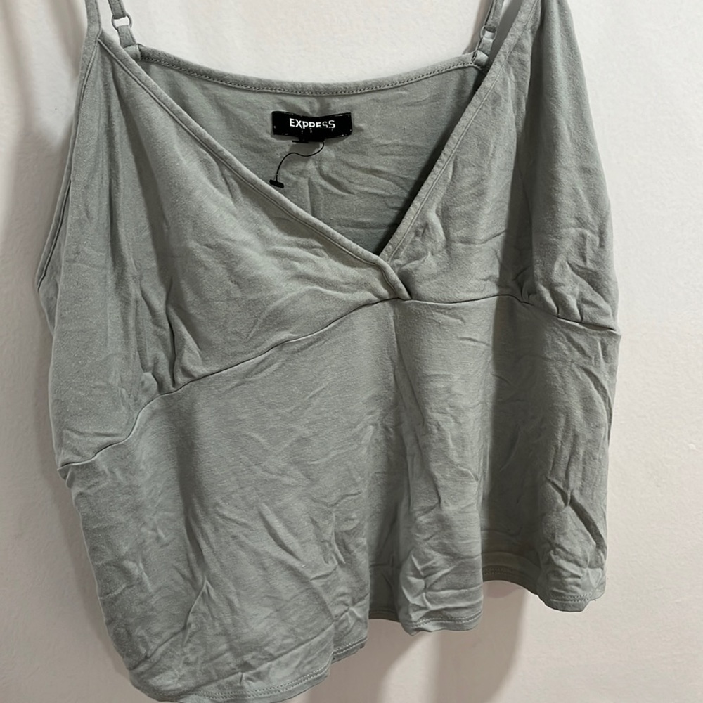 Express sleepwear olive green crop top ( XL )